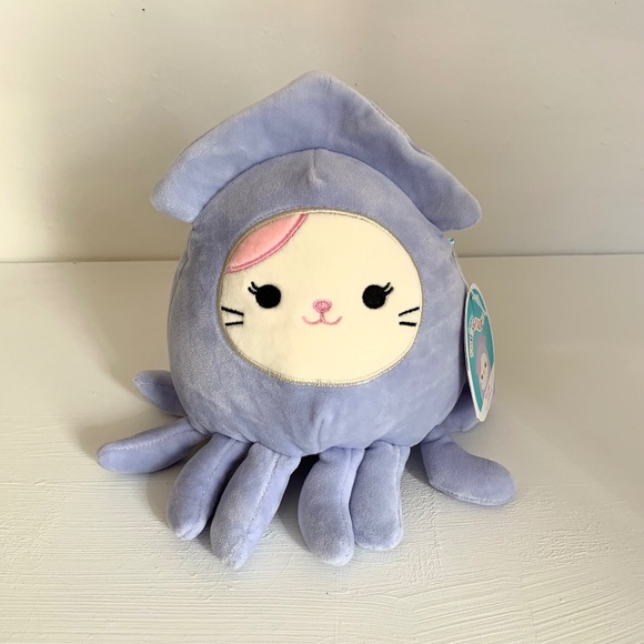 Squishmallow Collectible Karina The Cat In The Stacy Squid Costume Soft  7.5 - Picture 1 of 6